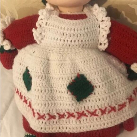 Vintage Crocheted Handmade Knitted Yarn Retro STRAWBERRY SHORTCAKE Doll - Picture 9 of 11